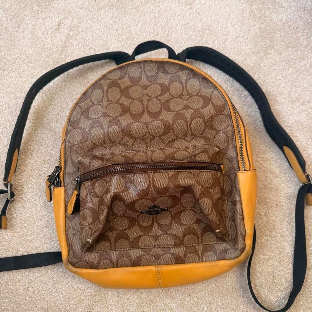 Coach Women's Brown and Yellow Bag